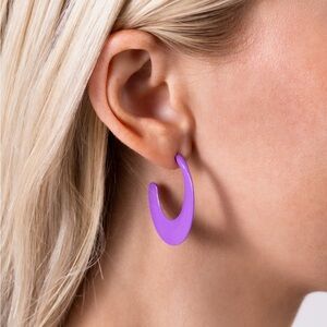 Purple Hoop Earrings
